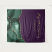 Emerald Green Agate Paarse trouwfotocabine Wandkleed (Voorkant (horizontaal))