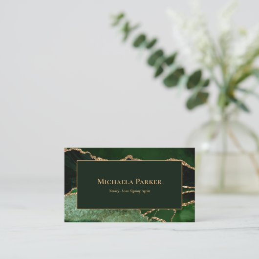 Emerald Green Agate Professioneel Visitekaartje (Staand voorkant)