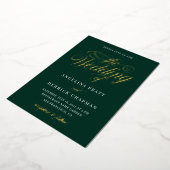 Emerald Green All in One Calligraphy Wedding Gold Folie Uitnodiging (Gedraaid)
