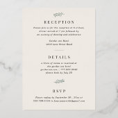 Emerald Green All in One Calligraphy Wedding Gold Folie Uitnodiging (Achterkant)