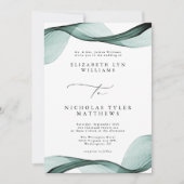 Emerald Green All-in-One Huwelijksuitnodigingen Kaart (Voorkant)