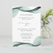 Emerald Green All-in-One Huwelijksuitnodigingen Kaart (Staand voorkant)