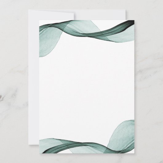 Emerald Green All-in-One Huwelijksuitnodigingen Kaart (Achterkant)