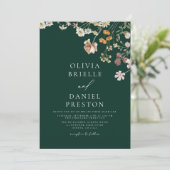 Emerald Green All in One QR Code Huwelijk Kaart (Staand voorkant)