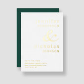 Emerald Green Ampersand Wedding Save the Date Gold Folie Uitnodiging