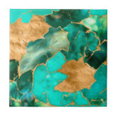 Emerald Green and Gold abstract Tegeltje (Voorkant)