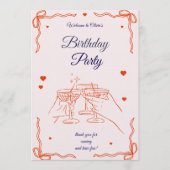 Emerald Green and Gold Champagne Birthday Party Fo Kaart (Voorkant)