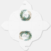 Emerald Green and Gold Floral Frame Wedding Bedankdoosjes (Ongevouwen)