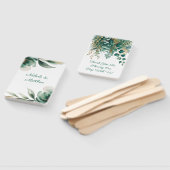 Emerald Green and Gold Floral Frame Wedding Handwaaier (Niet-gemonteerd)