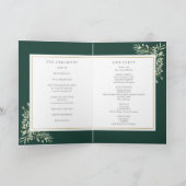 Emerald Green and Gold Greenery Foliage Wedding Programma (Binnen)