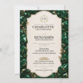 Emerald Green and Gold Luxury Gemstone Kaart (Voorkant)