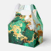 Emerald Green and Gold Marble Agate Birthday Party Bedankdoosjes (Achterkant)