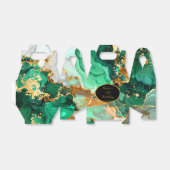 Emerald Green and Gold Marble Agate Birthday Party Bedankdoosjes (Uitgevouwen)