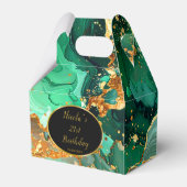 Emerald Green and Gold Marble Agate Birthday Party Bedankdoosjes (Voorkant Zijde)