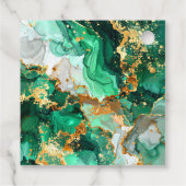 Emerald Green and Gold Marble Agate Birthday Party Bedankjes Labels (Achterkant)