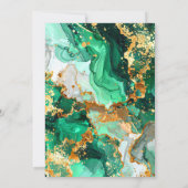 Emerald Green and Gold Marble Agate Birthday Party Bedankkaart (Achterkant)
