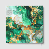 Emerald Green and Gold Marble Agate Birthday Party Gastenboek (Achterkant)