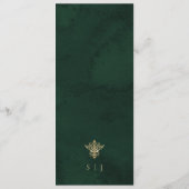 Emerald Green and Gold Ornate Elegant Wedding Menu (Achterkant)