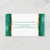 Emerald Green and Gold Waterverf Appointment Card Afsprakenkaartje (Achterkant)