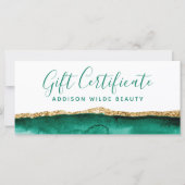 Emerald Green and Gold Waterverf Cadeaubon (Voorkant)