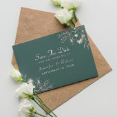 Emerald Green and Gold Wedding Save the Date