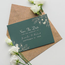 Emerald Green and Gold Wedding Save the Date