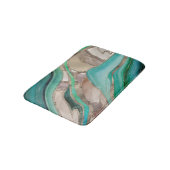 Emerald green and taupe marble badmat (Gekanteld)