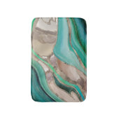 Emerald green and taupe marble badmat (Voorkant Verticaal)