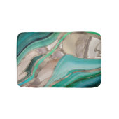 Emerald green and taupe marble badmat (Voorkant)