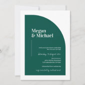 Emerald Green Arch Modern Wedding Uitnodiging (Voorkant)