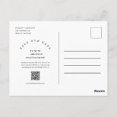 Emerald Green Arch Photo QR Code Save Our Date Briefkaart (Achterkant)