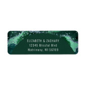 Emerald Green Arch Wedding Retour Adres Label (Voorkant)