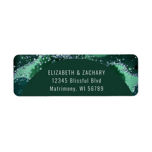 Emerald Green Arch Wedding Retour Adres Label (Voorkant)