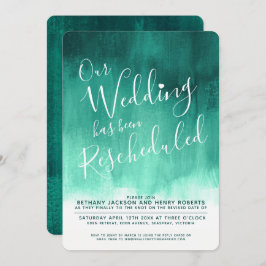 Emerald green art herschikt huwelijksuitnodiging kaart