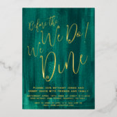 Emerald green art repetitief diner voor we dat doe folie uitnodiging (Voorkant)