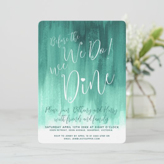 Emerald green art repetitief diner voor we in het kaart (Staand voorkant)