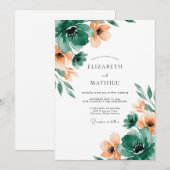 Emerald Green Artistic Spring Wedding Kaart (Voorkant / Achterkant)