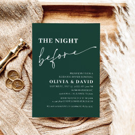 Emerald Green avond voor repetitie diner Uitnodigi Kaart