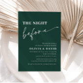 Emerald Green avond voor repetitie diner Uitnodigi Kaart