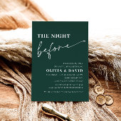 Emerald Green avond voor repetitie diner Uitnodigi Kaart