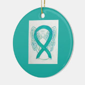 Emerald Green Awareness Ribbon Angel Art Ornaments Keramisch Ornament (Links)