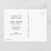 Emerald green Baby Foto's Dank u Briefkaart (Achterkant)