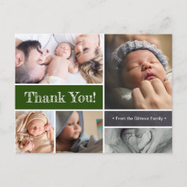 Emerald green Baby Foto's Dank u Briefkaart