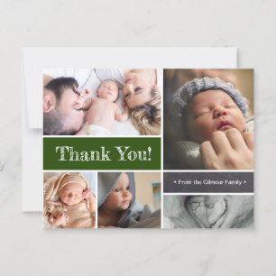 Emerald green Baby Foto's Dank u Briefkaart