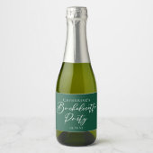 Emerald Green Bachelorette Party Personalized Mini Sparkling Wijnetiket (Voorkant)