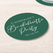 Emerald Green Bachelorette Party Personalized Ronde Kartonnen Onderzetter (Gebogen)