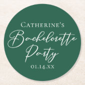 Emerald Green Bachelorette Party Personalized Ronde Kartonnen Onderzetter (Voorkant)