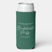 Emerald Green Bachelorette Party Personalized Seltzer Blikjeskoeler (Seltzer Achterkant)