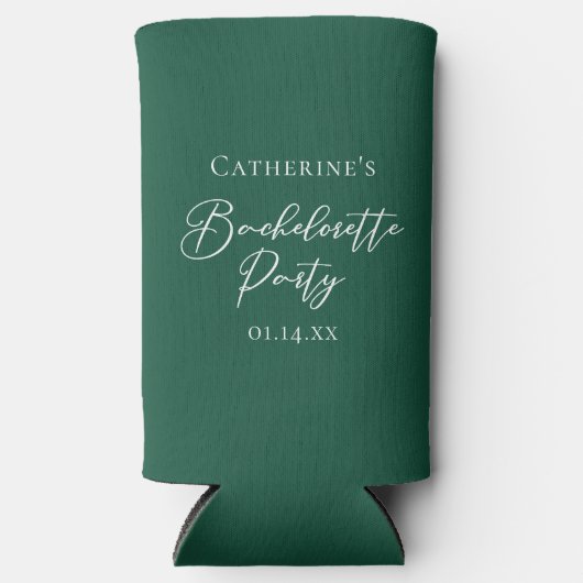 Emerald Green Bachelorette Party Personalized Seltzer Blikjeskoeler (Voorkant)