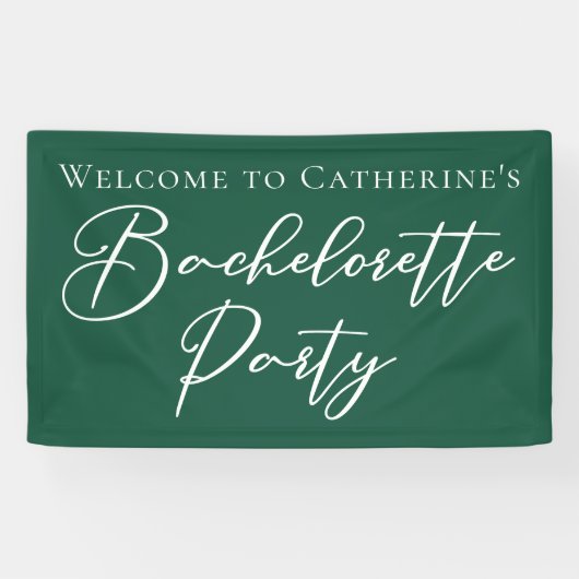 Emerald Green Bachelorette Party Personalized Spandoek (Horizontaal)